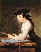 jean-Baptiste-Simeon Chardin The Draughtsman Spain oil painting artist